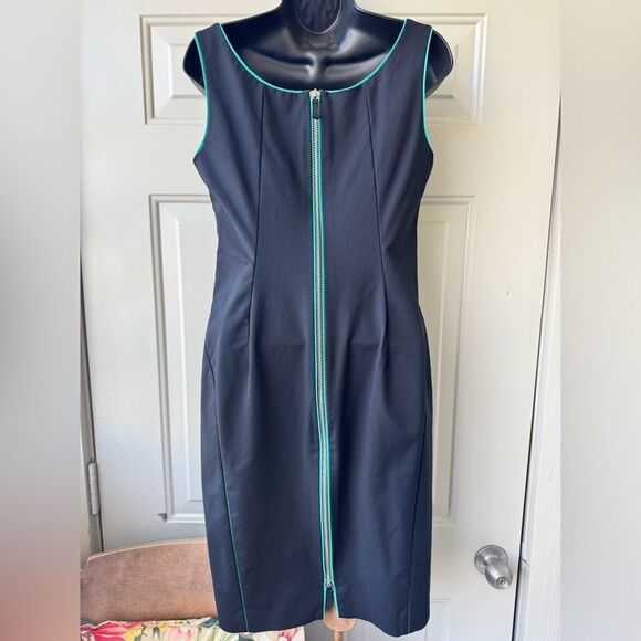 Lafayette 148 New York Deana Piped Trim Stretch Sheath Dress  Size 4 - Picture 7 of 16